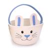 2025 Personalized Easter Bunny Rope Basket Customizable Embroidered Name Boys Girls Easter Baskets Children's Easter Gifts Decorative Easter Egg Hunt (Blue) view 2