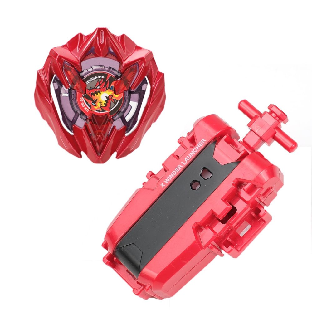DEZAWRTY Gyro X Set, Attack Type with X String Launcher, Right-Spin Starter Pack, Great Toy Gift for Boy Kid 6+