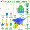 Magic4U 11-Piece Kids Gardening Set with Wheelbarrow, Shovel, Rake, Hoe, Gloves & Apron - Heavy-Duty Steel Tools & Interchangeable Handles, Outdoor Yard Toys for Boys Girls Ages 3-8 view 2