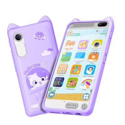 Kids Toy Smartphone, 3.97" Touchscreen HD Dual Camera Kids Toys Phone with Music Player, 2000mA Toddler Toy Learning Phone with Games, Front Camera, Pretend Play SmartphonePurple