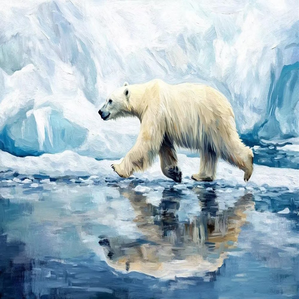 1000 Piece Adult Jigsaw Puzzle Polar Bear, Cold Arctic Landscape Adult Jigsaw Puzzle, Gifts for Jigsaw Lovers
