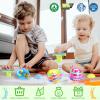 6 PCS Easter Basket Stuffers for Toddler Kids, Light Up & Singing Spinning Top with Flash, Easter Egg Hunt Party Favor Toy Gifts, Kids Goodie Bag Fillers, Easter Gifts for 3+ Boys Girls,Y view 2
