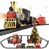 Electric Train Set with 3D Elevated Tracks Music, Locomotive Passenger Carriages, Lights & Quiet Mode Christmas Train for Kids Birthday Gift Holiday Toy for Boys Girls 3 4 5 6 7 view 1