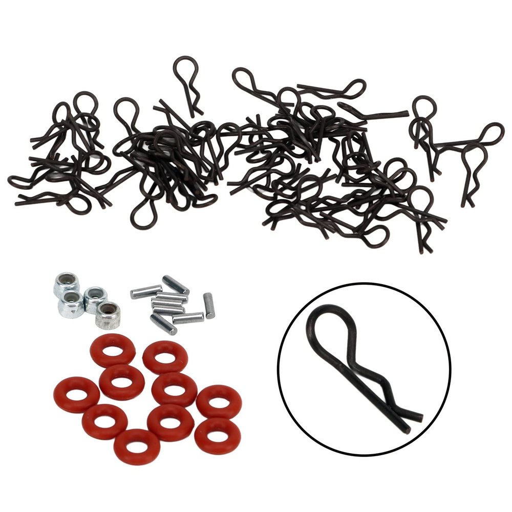 60PCS RC Car Body Clip 12mm Length 0.6mm Dia Easy Removal Installation Universal for 1/16 1/18 RC Car (A)