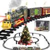 Electric Train Sets for Kids Christmas Train Toys Steam Locomotive Passenger Carriages Deluxe 2-Layer Track with Lights & Sounds(ON/Silent/Off) Rechargeable Birthday Gifts for Boys Girls view 1