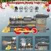Electric Train Sets for Kids Christmas Train Toys Steam Locomotive Passenger Carriages Deluxe 2-Layer Track with Lights & Sounds(ON/Silent/Off) Rechargeable Birthday Gifts for Boys Girls view 2