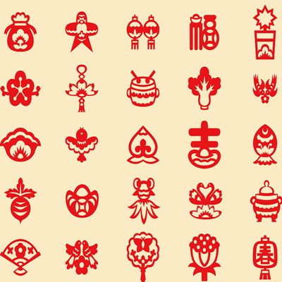 12PCS/30PCS/60PCS Chinese Paper Cutting Kit, Red Fun Paper Art Crafts Kits for Window Decoration Spring Festival Chinese New Year Celebration Activity, Creative Handmade Paper-Cut