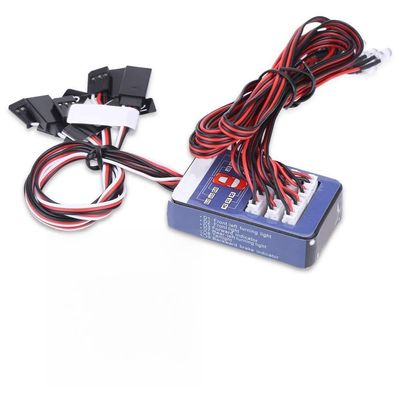 Akozon 12 LED Lighting System Kit for 1/10 & 1/8 RC CarTruckCrawler - Flashing Lights, Easy Installation, Compatible with 2.4G Transmitters, Multi-Function Lighting