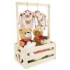 Abizarch Wooden Baby Shower Basket, Baby Shower Crate Closet with Handle, Baby Clothes Rack, Baby Shower Hamper Storage Basket for New Born Baby Shower New Parents view 1