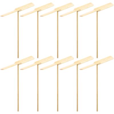 IMIKEYA 10 Pcs Hand Helicopter Wooden Flying - DIY Dragonfly Propellers for Outdoor Fun