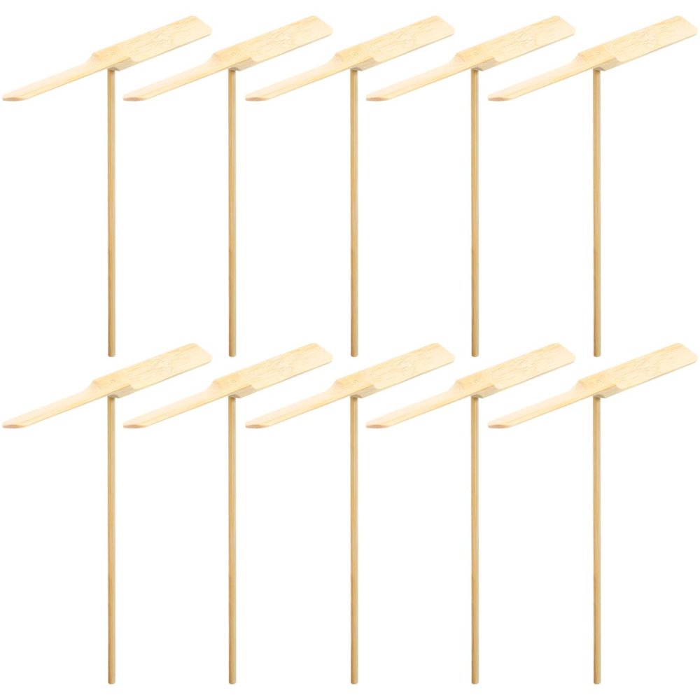 IMIKEYA 10 Pcs Hand Helicopter Wooden Flying - DIY Dragonfly Propellers for Outdoor Fun