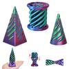 3 Packs Impossible Cone,Spiral Cone Fidget Toy,Fidget Cone,3D Printed Spiral Cone Fidget Toy,Impossible Pyramid Passthrough Toy for Stress and Anxiety Relaxing (Purple Green) view 1