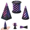 3 Packs Impossible Cone,Spiral Cone Fidget Toy,Fidget Cone,3D Printed Spiral Cone Fidget Toy,Impossible Pyramid Passthrough Toy for Stress and Anxiety Relaxing (Black Purple) view 1