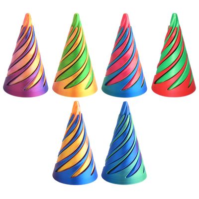 6 Packs Impossible Cone,Spiral Cone Fidget Toy,Fidget Cone,3D Printed Spiral Cone Fidget Toy,Impossible Pyramid Passthrough Toy for Stress and Anxiety Relaxing