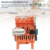 8 Cylinder Mini Metal Car Engine Model Kit, Model Full Metal Motor Build Educational Activity Resin Car Engine Ornaments Engineering Project Educational Toy for Kids view 3