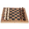 3 in 1 Chess Set, Multi Functional Folding Portable Wooden Chessboard Checkers Board Game Draughts Set view 1