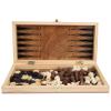 3 in 1 Chess Set, Multi Functional Folding Portable Wooden Chessboard Checkers Board Game Draughts Set view 2