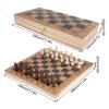 3 in 1 Chess Set, Multi Functional Folding Portable Wooden Chessboard Checkers Board Game Draughts Set view 3