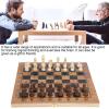 3 in 1 Chess Set, Multi Functional Folding Portable Wooden Chessboard Checkers Board Game Draughts Set view 4