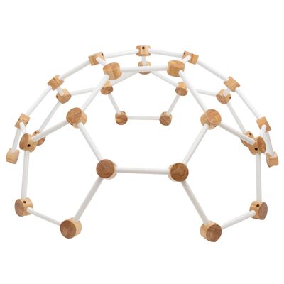 Little Partners Indoor Climbing Gym Active Play Equipment, Solid Wood Montessori Space Dome Climber for Toddlers 2-6 Years, Maximum 100 lb. Capacity, Medium