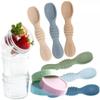 12-Pack Glass Baby Food Storage Jars with Lids, 6-Pack Silicone Baby Self-Feeding Spoons  BPA-Free, Leakproof, Freezer Safe Jars view 3