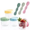 12-Pack Glass Baby Food Storage Jars with Lids, 6-Pack Silicone Baby Self-Feeding Spoons  BPA-Free, Leakproof, Freezer Safe Jars view 4