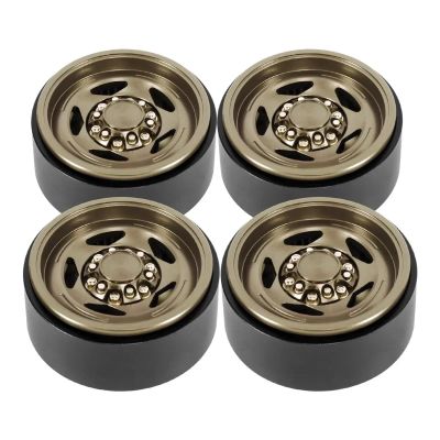 4Pcs 1.9 Inch Beadlock Wheel Rims with Scale Hardware for 1/10 RC Crawler SCX10 III Capra TRX4 VS4 CC01 TF2 D90 86100 Emo RC4WD(Brown)