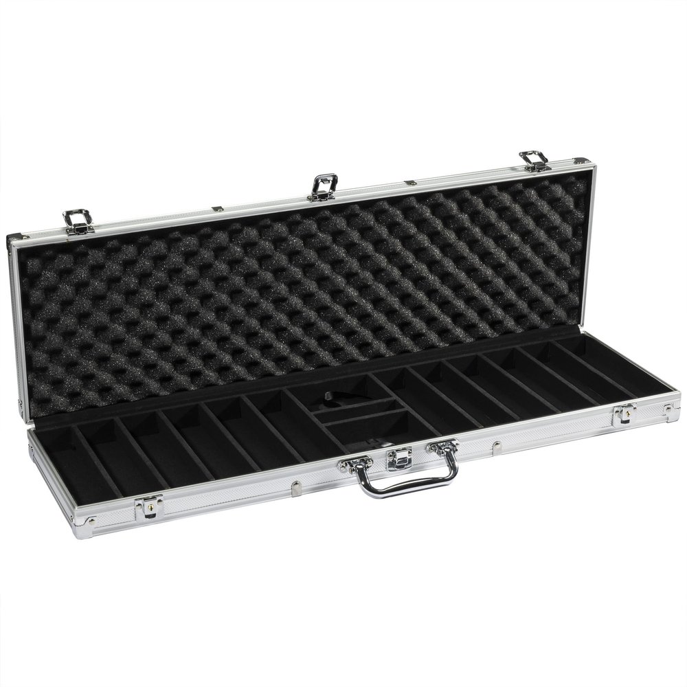 Gamers Lounge 600-count Aluminum Poker Chip Case - Locking, Key Included