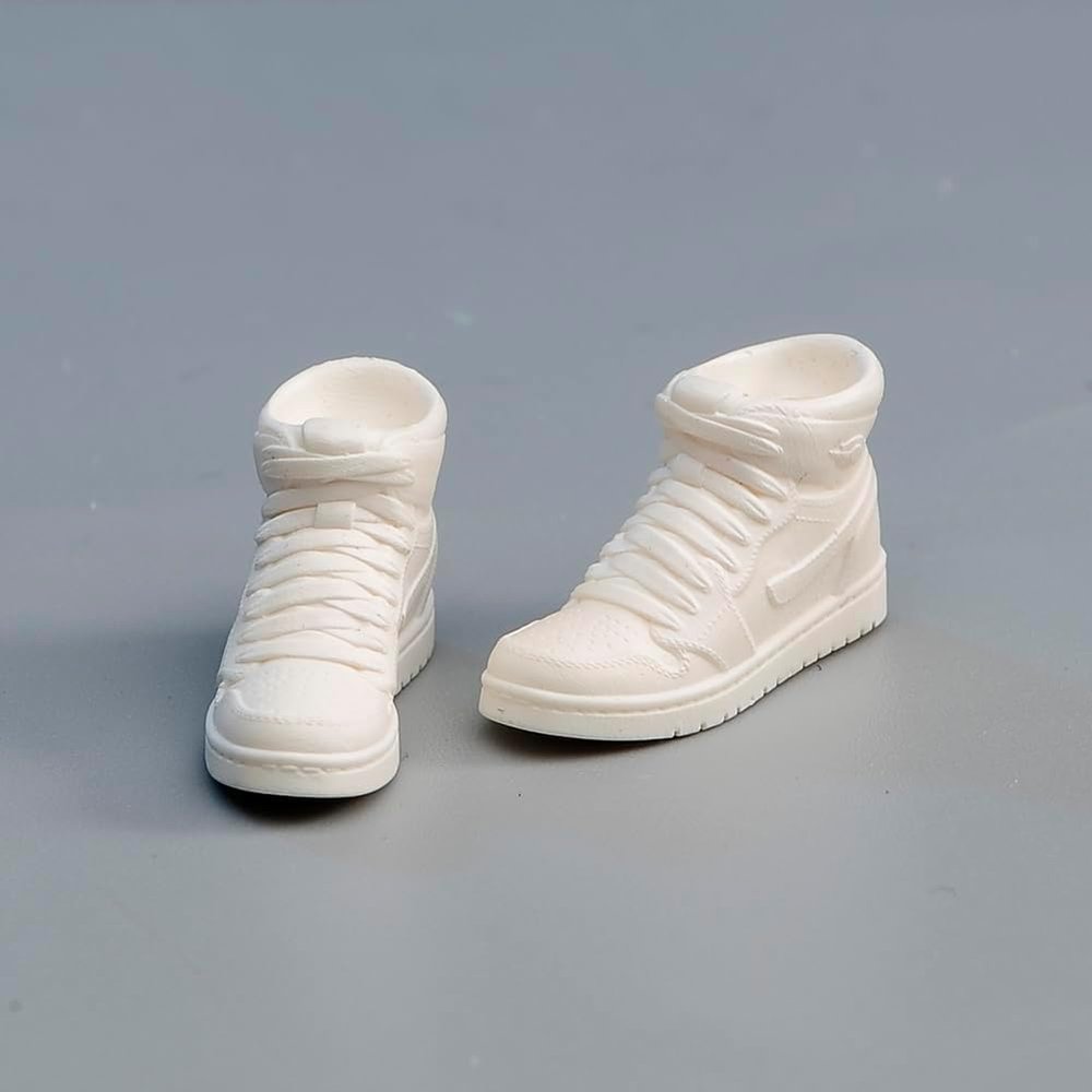 1/12 Scale Figure Shoes White Sport Shoes Model for 6-inches Action Figure Body Doll, Unisex Male Female 1/12 Action Figure Doll Shoes Match Accessory