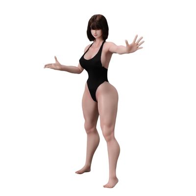 1/6 Scale Female Body Customized LDDOLL 29muscle Seamless Figure Body 12inch Upgrade Skeleton Strong Muscler Flexible Action Figure Doll No Head (Dark Wheat Skin-with Details-with Finger Bones)