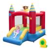GLACER Kids Inflatable Bounce Castle, Castle Slide Bouncer w/ 550W Blower, Large Play Area, Stakes, Carry Bag & Repair Kit, Bouncy House for Patio, Backyard & Outdoor view 1