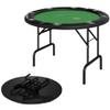 Soozier Poker Table Foldable 47" Round Casino Folding Game Table for 8 Players with Cup Holders, Green view 1