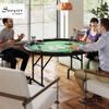Soozier Poker Table Foldable 47" Round Casino Folding Game Table for 8 Players with Cup Holders, Green view 2