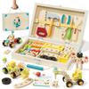 Lehoo Castle Kids Tool Set with Toolbox, Wooden Toys for 3 4 5 Years Old Boy Birthday Gift, Construction Play Tools, STEM Learning Toys for Preschooler, Pretend Play Gifts for Christmas view 1