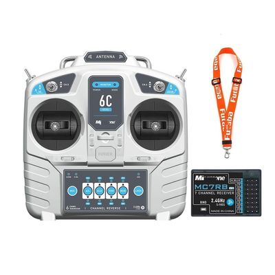 2.4G 6CH Radio Controller Transmitter With Receiver Compatible With RC Airplane Drone Multirotor Helicopter And Boat Compatible With MicroZone MC6C NI V2(LEFT HAND)