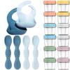 12pc Glass Baby Food Storage Jars, 4 Silicone Baby Spoons & 2 Silicone Bibs, Baby Mealtime Essentials  BPA-Free, Leakproof, and Dishwasher Safe view 1
