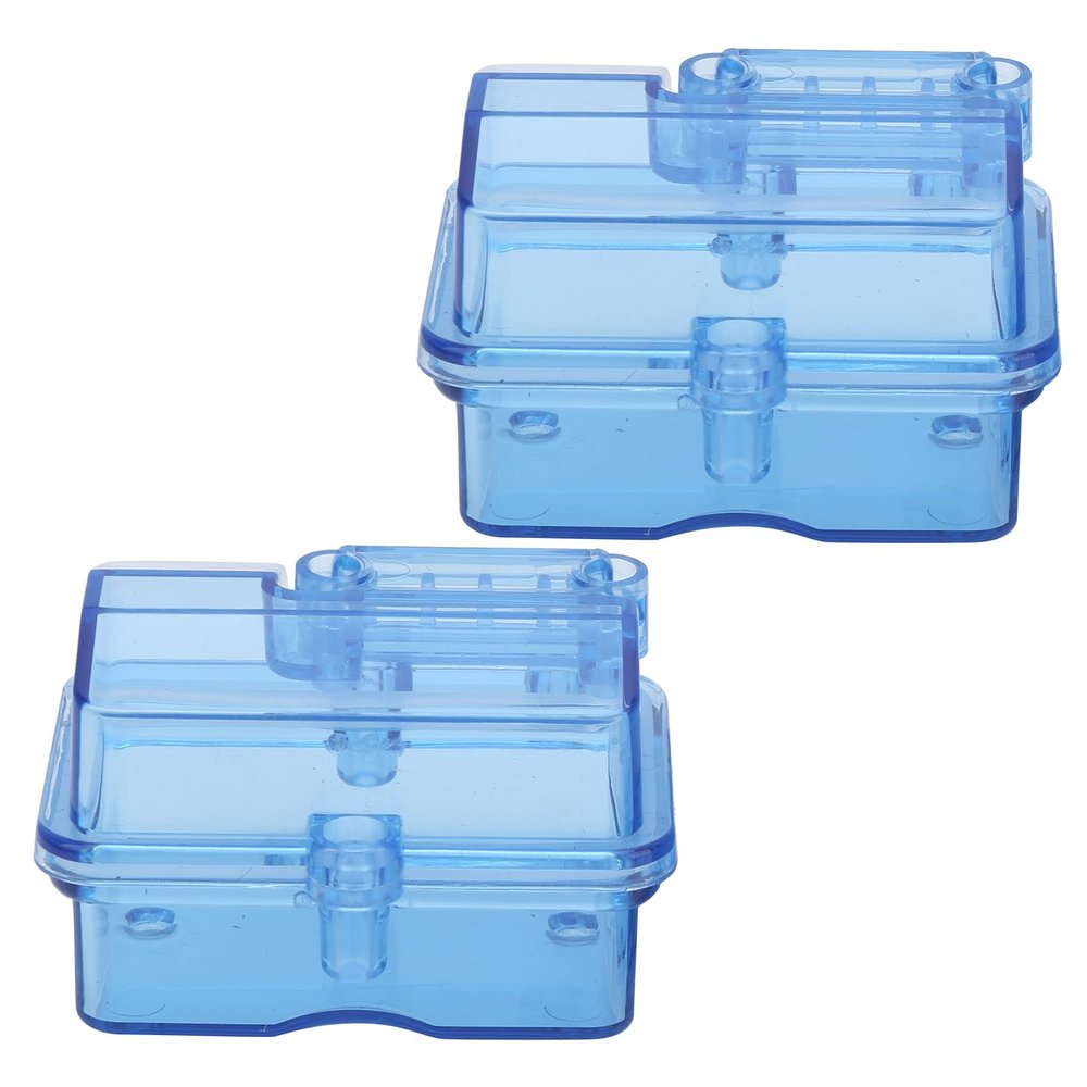 2Sets RC Receiver Box Protector Receiving Box for RC Car Boat, Transparent Blue, 53x38x34mm