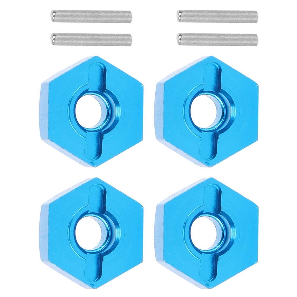 Yosoo Fit for 1/14 144001 RC Car 5MM Wheel Hex Hubs Nut with Pins Aluminum Alloy Replacement Set (Blue 1266B)