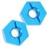 Yosoo Fit for 1/14 144001 RC Car 5MM Wheel Hex Hubs Nut with Pins Aluminum Alloy Replacement Set (Blue 1266B) view 2