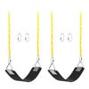 2 Pack Swing Sets, AGPTEK Swing Seat with 66 Inch Anti-Rust Chains Thermoplastic Coated, Support 250lb, Accessories Replacement with Snap Hooks for Outdoors, Playground (Black) view 1