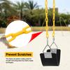 2 Pack Swing Sets, AGPTEK Swing Seat with 66 Inch Anti-Rust Chains Thermoplastic Coated, Support 250lb, Accessories Replacement with Snap Hooks for Outdoors, Playground (Black) view 4