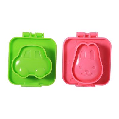 6pcs Colorful Bunny, Bear, Fish, Car, Star, Heart Eggs, Kitchen Tool with Cute Shapes for Sushi DIY, Easy to, Fun for Family, and Kids, Made of Quality PP Plastic