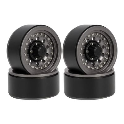 Aluminum 1.9" Beadlock Wheel Rims for 1/10 RC Car Crawler SCX10 RR10 Capra TRX4 TRX6 VS4 BRX01 Element Enduro TF2 YK6101 EX86190(4PCS Gray)