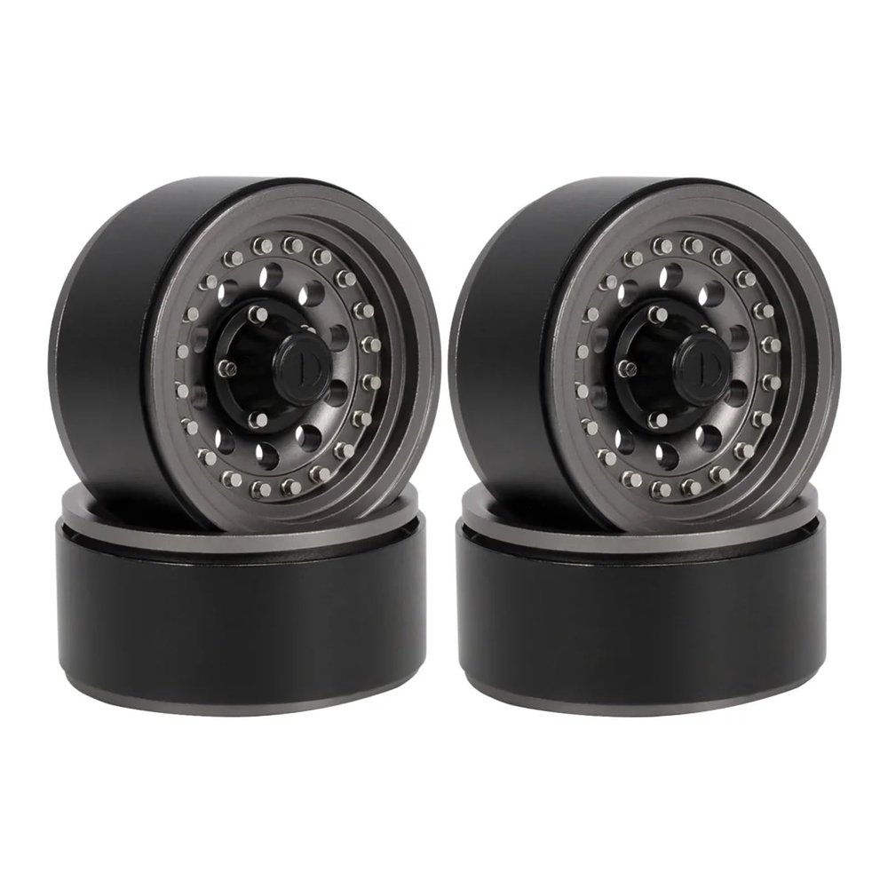 Aluminum 1.9" Beadlock Wheel Rims for 1/10 RC Car Crawler SCX10 RR10 Capra TRX4 TRX6 VS4 BRX01 Element Enduro TF2 YK6101 EX86190(4PCS Gray)