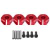12mm Universal Wheel Hex Hub Adapter Efficiently Solving Car Shaking for 1/10 Scale RC Sports Car Made of Aluminium Alloy Blue 4pcs for Offroad Car Enthusiasts (5.0MM red) view 2