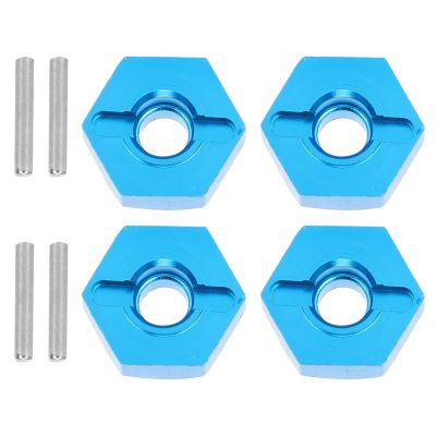 5MM Wheel Hex Mount Hubs Nut Replacement for 1/14 144001 RC Car, Aluminum Alloy Material Set for Remote Control Car Enthusiasts (Blue 1266B)