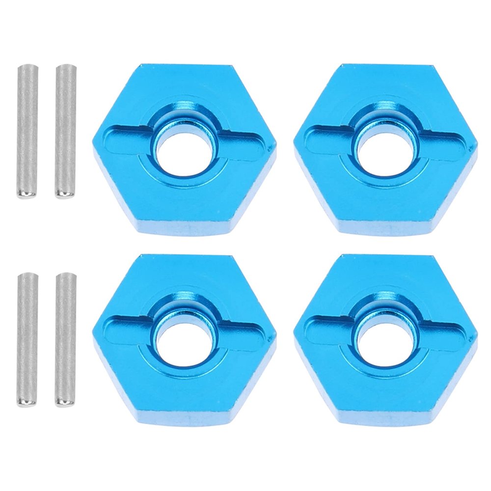 5MM Wheel Hex Mount Hubs Nut Replacement for 1/14 144001 RC Car, Aluminum Alloy Material Set for Remote Control Car Enthusiasts (Blue 1266B)