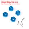 5MM Wheel Hex Mount Hubs Nut Replacement for 1/14 144001 RC Car, Aluminum Alloy Material Set for Remote Control Car Enthusiasts (Blue 1266B) view 2