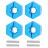 5MM Wheel Hex Mount Hubs Nut Replacement for 1/14 144001 RC Car, Aluminum Alloy Material Set for Remote Control Car Enthusiasts (Blue 1266B) view 3