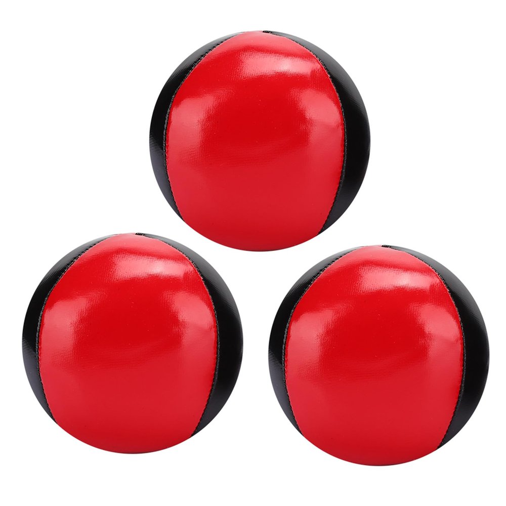 Aramox 3PCS High End Red Black PU Leather Juggling Balls Lightweight and Portable for Professional Performances and Office Leisure Entertainment